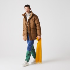 Мужское длинное пуховое пальто Lacoste со съемным капюшоном
