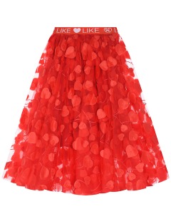 Красная юбка с декором "сердца" Dan Maralex детская