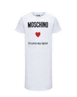 Платье-футболка с принтом "In love we trust" Moschino