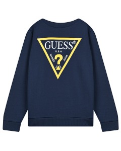Темно-синяя толстовка с треугольным лого Guess детское