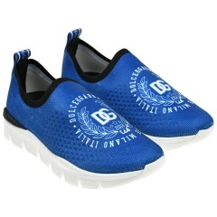 Синие кроссовки-носки с логотипом Dolce&Gabbana детские