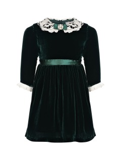 Бархатное платье темно-зеленого цвета Eirene детское
