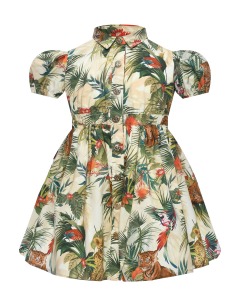 Платье со сплошным тропическим принтом Roberto Cavalli