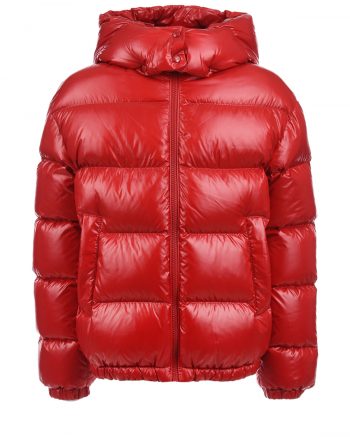 Красная куртка с логотипом на спинке Moncler детская