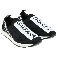 Черные кроссовки-носки с логотипом Dolce&Gabbana детские