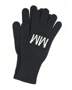 Черные перчатки с белым лого MM6 Maison Margiela детские