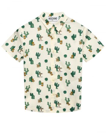 Рубашка со сплошным принтом "кактусы" Moschino