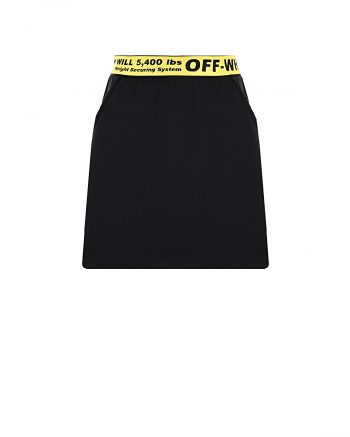 Черная юбка с желтым поясом-резинкой Off-White детская