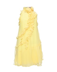 Платье с рюшами, желтое Miss Blumarine