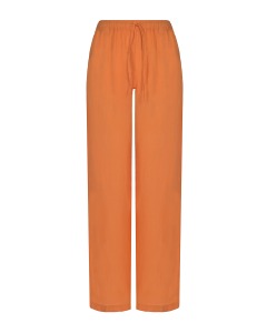 Оранжевые льняные брюки 120% Lino