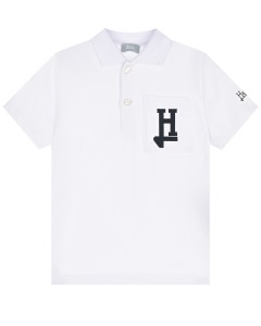 Белая футболка-поло с лого Herno