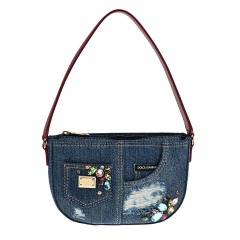 Джинсовая сумка со стразами Dolce&Gabbana