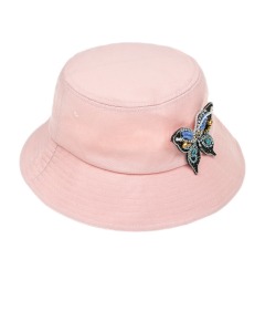 Розовая панама с аппликацией "бабочка" Regina