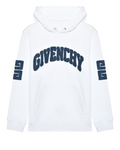 Толстовка-худи с капюшоном и логотипом, белая Givenchy