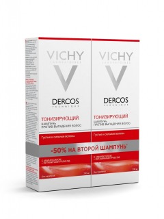 Vichy Комплект Шампунь тонизирующий от выпадения волос Деркос, 2 шт. по 200 мл (Vichy, Dercos)