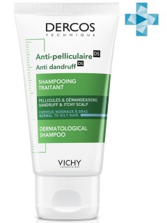 Vichy Интенсивный шампунь-уход против перхоти для нормальной и жирной кожи головы, 50 мл (Vichy, Dercos)