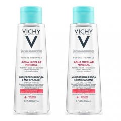 Vichy Комплект Мицеллярная вода с минералами для чувствительной кожи, 2 шт. по 200 мл (Vichy, Purete Thermal)