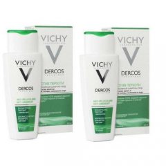 Vichy Комплект Шампунь-уход против перхоти для сухой кожи головы, 2 шт. по 390 мл (Vichy, Dercos)