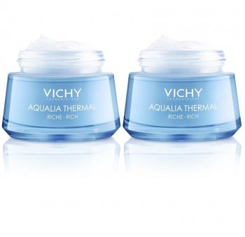 Vichy Комплект Аквалия Термаль Насыщенный крем для сухой и очень сухой кожи, 2 шт. по 50 мл (Vichy, Aqualia Thermal)