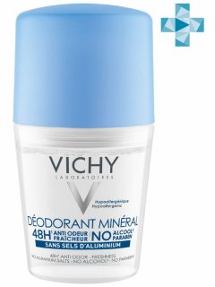 Vichy Минеральный шариковый дезодорант без солей алюминия 48 часов свежести, 50 мл (Vichy, Deodorant)