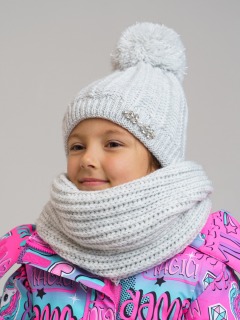 Комплект вязаный для девочки: шапка, шарф