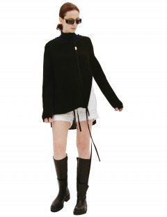 Черный свитер Irene с разрезами