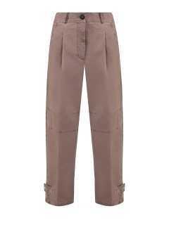 Укороченные брюки в стиле сафари с регулируемым низом и защипами
