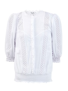 Легкая блуза Estela с ажурной вышивкой в тон