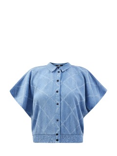 Рубашка из тонкого лиоцелла с эластичной отделкой и принтом